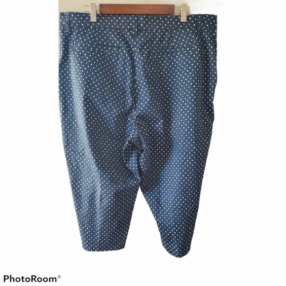 Lee Rider Polka Dot Capri Pants Navy and White - Picture 2 of 3